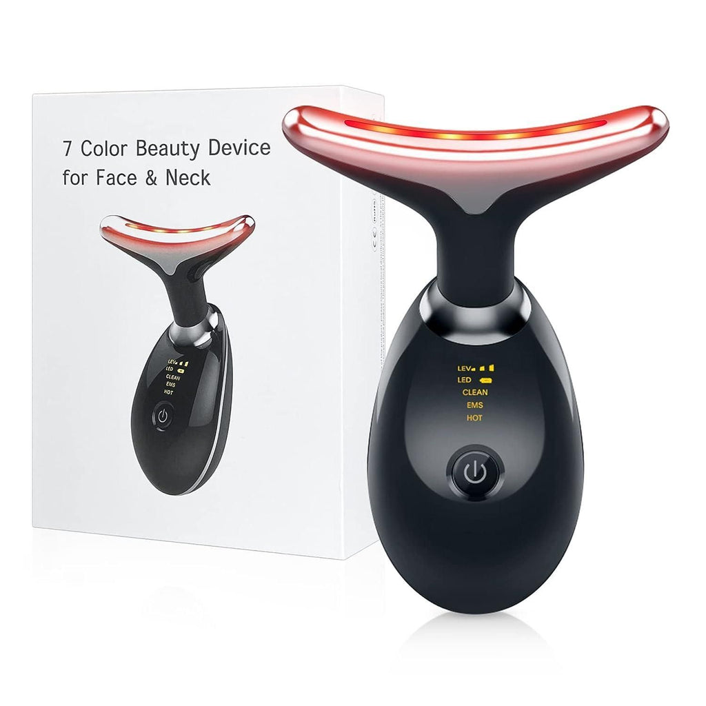Wrinkle Remover Face Massager Slimming and Uplift Wand - Eye, Face, Neck Massage Roller, Double Chin Reducer, Skin Tightening Facial Toning for Smooth Glowing Skin (7 in 1 LED, Multicolor)